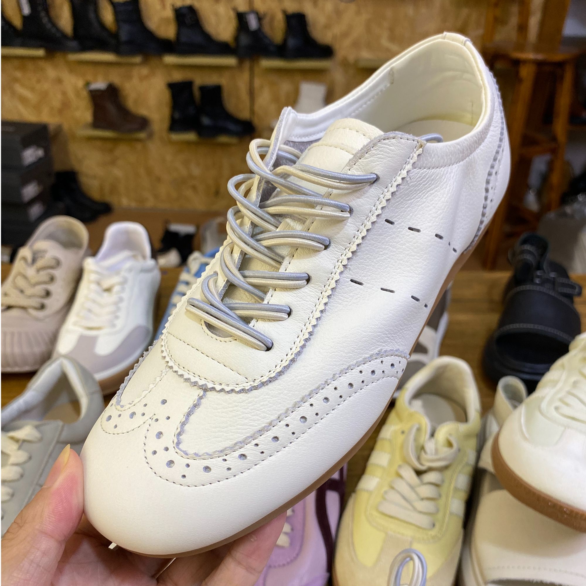 真皮头层牛皮平底单鞋女鞋秀气百搭小单鞋欧美风时尚单鞋休闲鞋