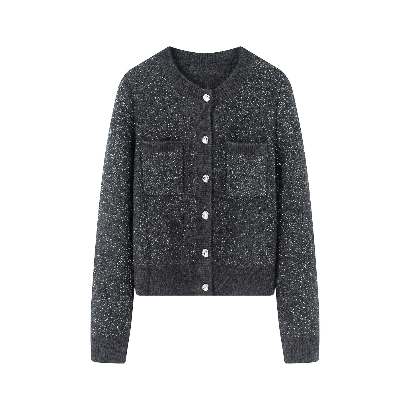 【迪家商场同款】2025冬新款圆领小香风针织开衫气质减龄毛衣767157