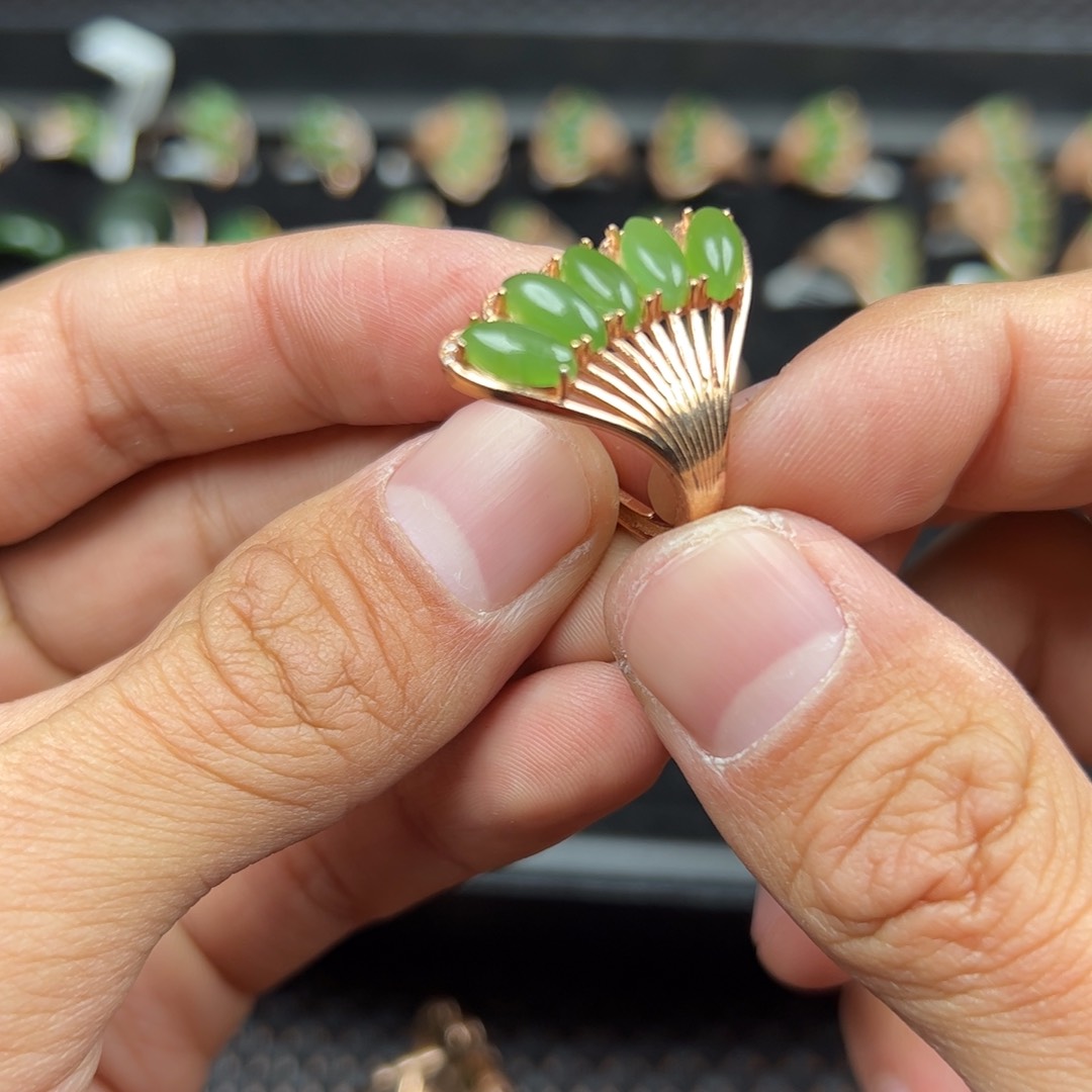 和田玉手链银S925镶嵌戒指