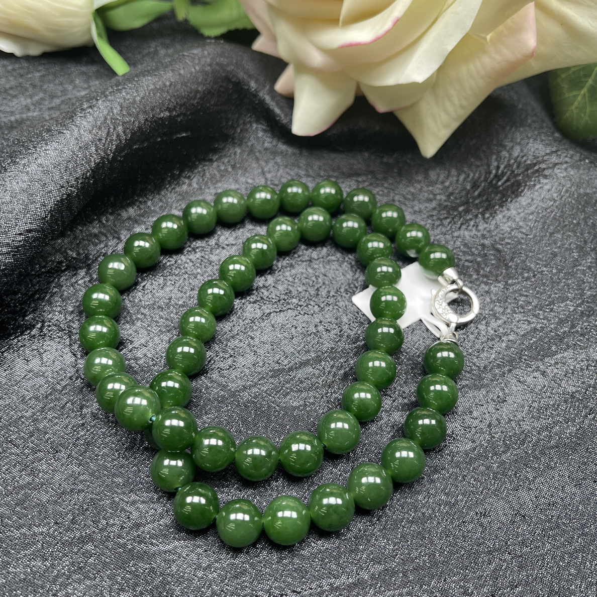 碧玉精品菠菜绿卡10经典百搭高贵气质项链