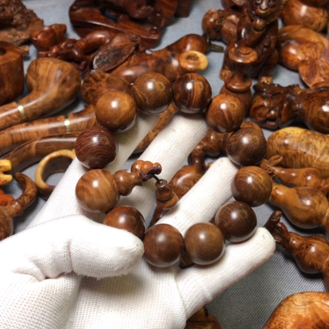 【闪购商品】木麻梨疙瘩火琉璃手把件