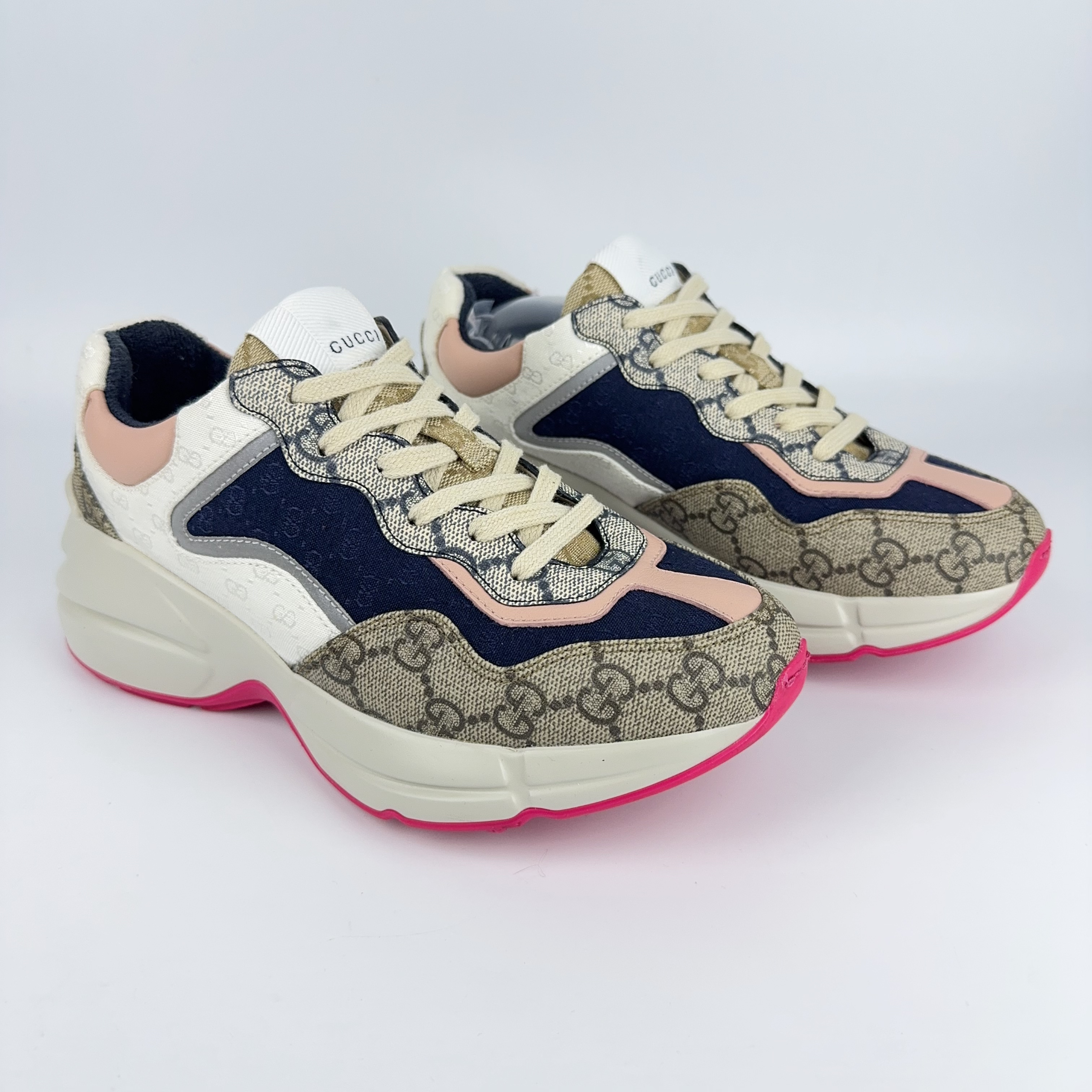 95新 GUCCI/古驰 /35.5码/98新/百年限定满印老爹鞋