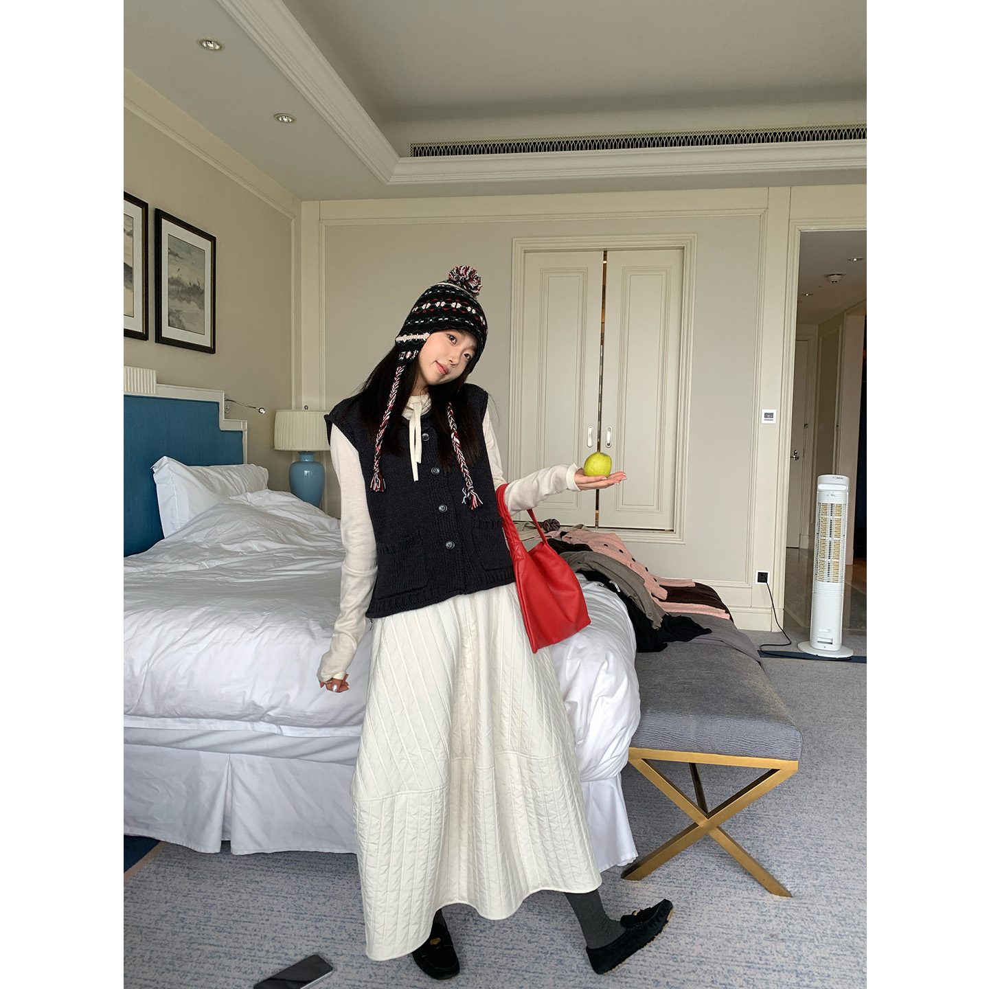 Multi Math卷卷马甲/冬季气质穿搭老钱小香风棉质针织开衫外套