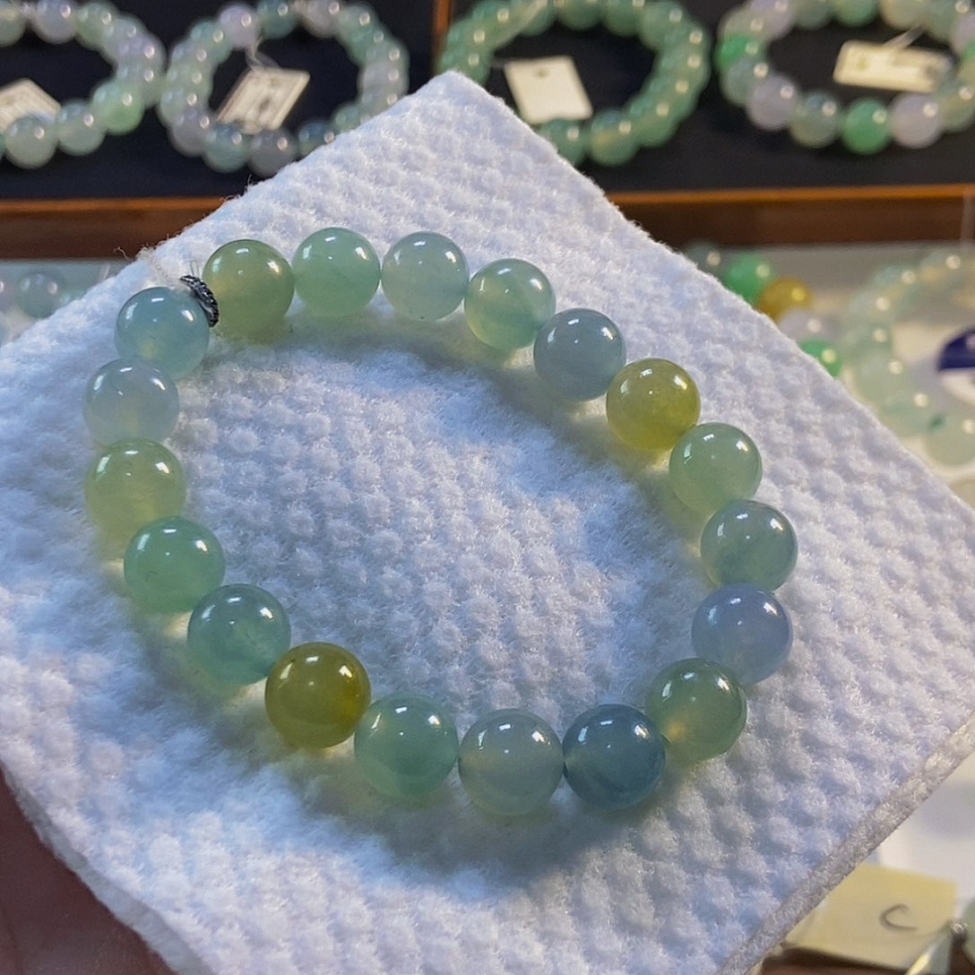 定制翡翠未镶嵌翡翠手串卡9.7