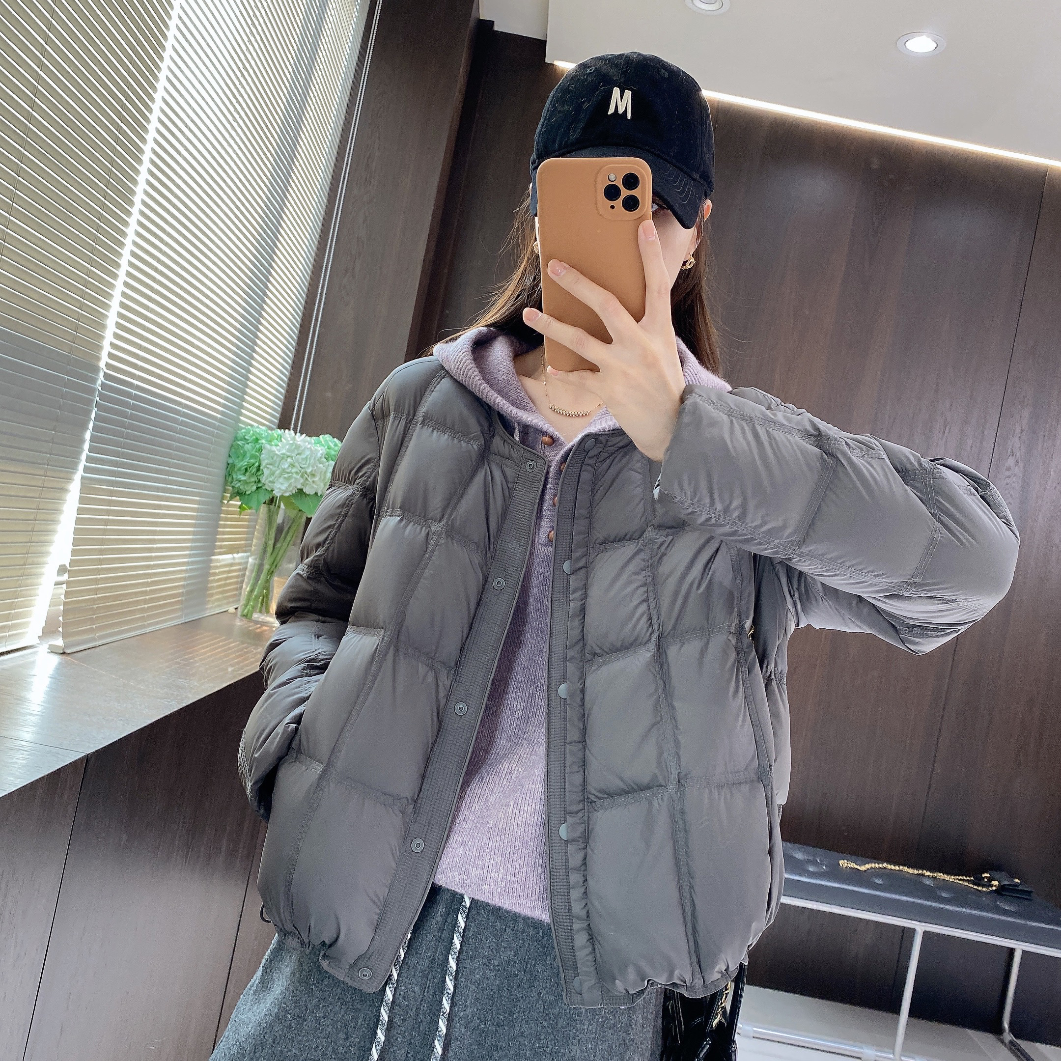 IMFLY金小金自制女装 90鸭绒羽绒服DYW9865秋冬新款轻薄圆领外套