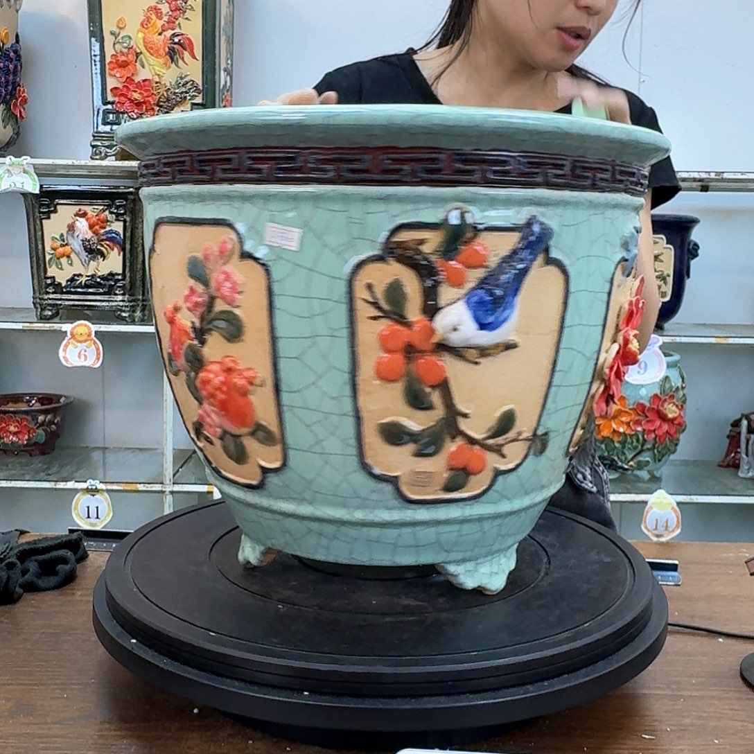 加***兔完全开放石湾盆400花盆