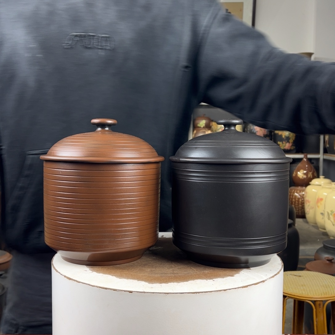 一对500克醒茶罐纯手工