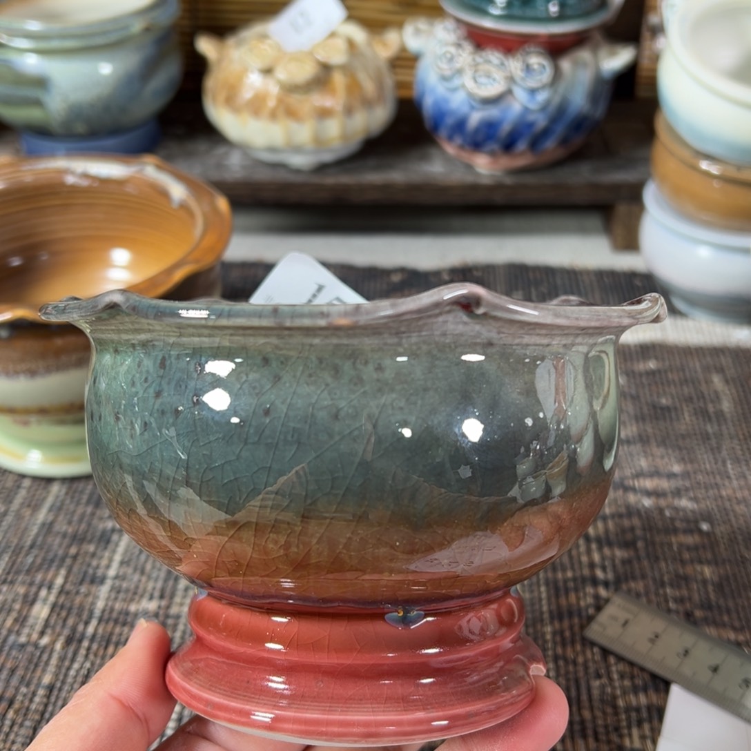 红陶口11高8 景德镇手工花盆