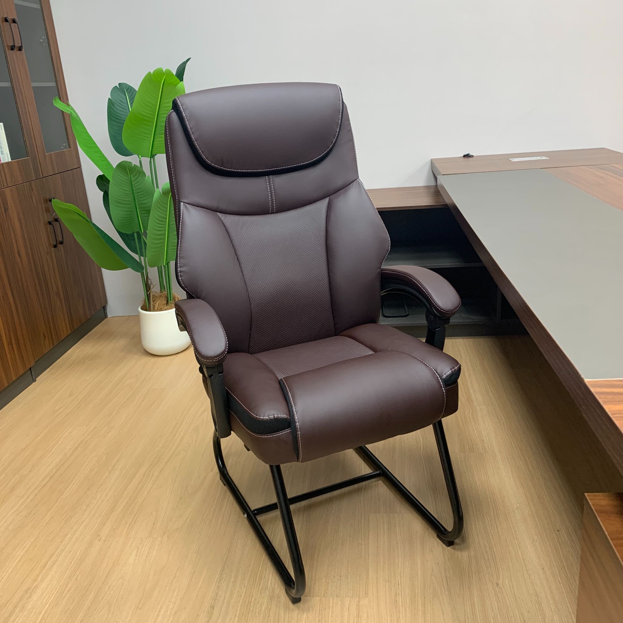 弓形脚可躺可睡老板椅久坐家用办公午睡沙发椅开会椅子休闲椅8005