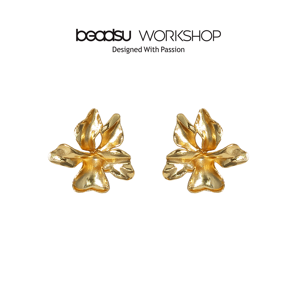 铜合金耳饰  beadsu workshop 镀金地丁小花耳环 耳针款 WE2875A