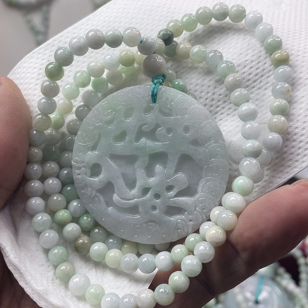 翡翠未镶嵌颈饰毛衣链