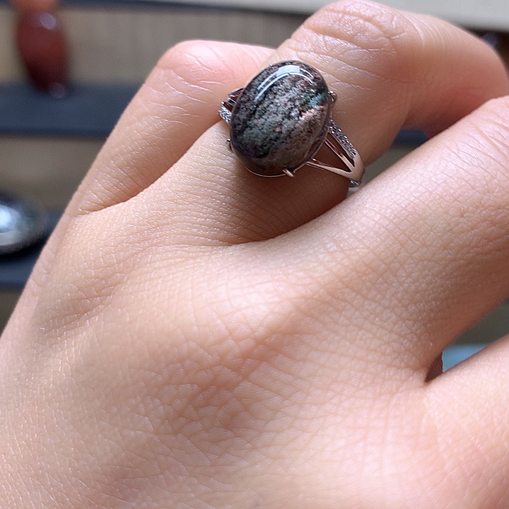 水晶水晶戒指银S925镶嵌