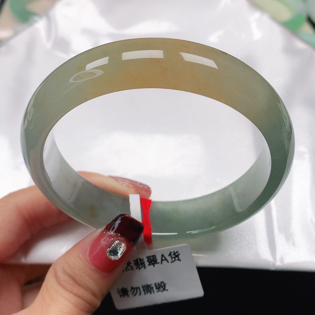 翡翠手镯未镶嵌天然翡翠手镯58