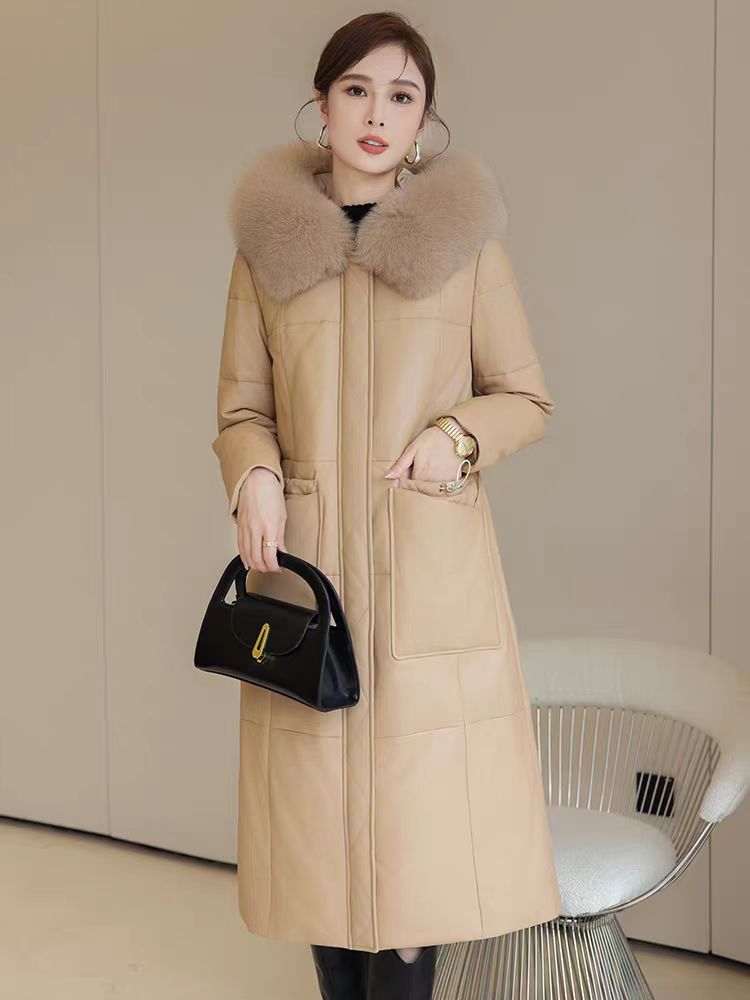 388-长袖轻薄中长款短款纯色休闲风冬季保暖秋冬