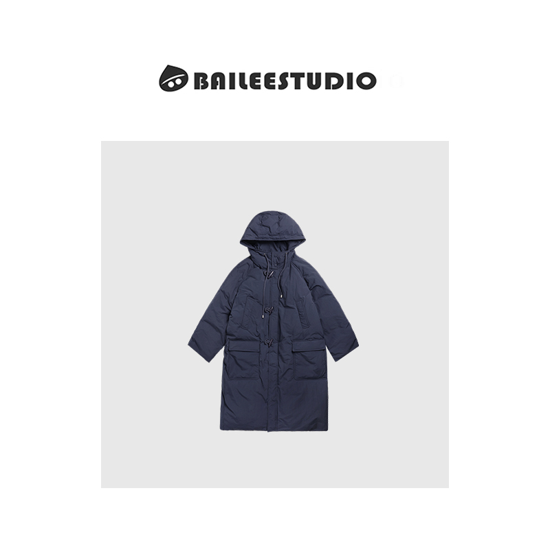 【柏栗良品】秋冬新品~冬季女装连帽羽绒服中长款保暖时尚简约2451