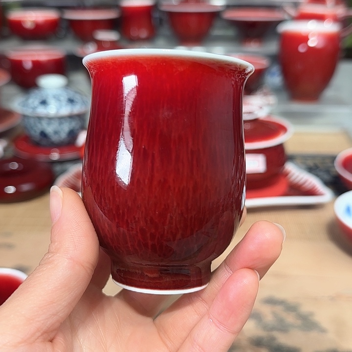 乖*景德镇陶瓷红马坊杯