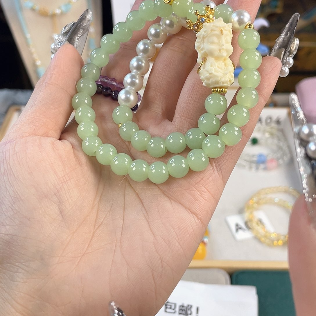 针钠钙石银S925镀金镶嵌手饰