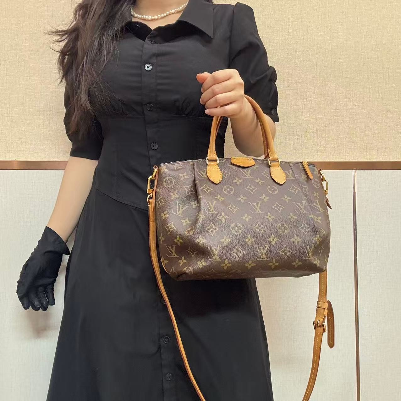 95新 LouisVuitton/路易威登 老花小饺子手提包/云海优选