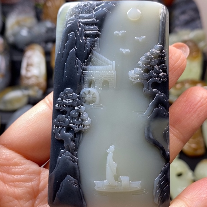 和田玉未镶嵌挂件