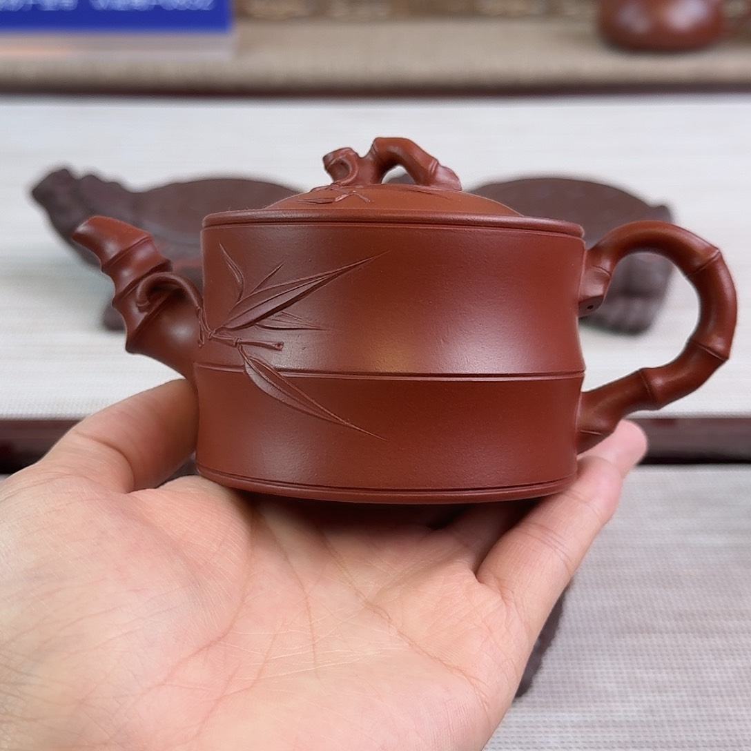 紫砂茶宠220cc朱泥竹段