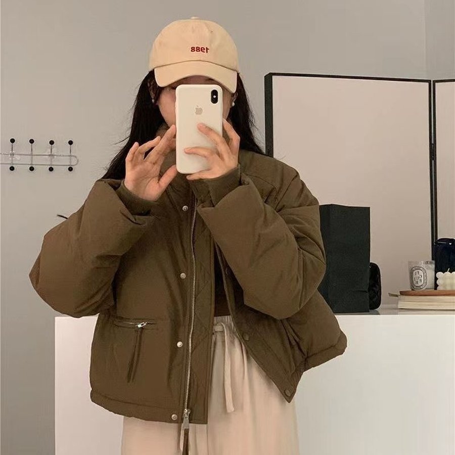 2025年冬季棉袄保暖羽绒棉服女短款宽松加厚面包服小个子棉衣