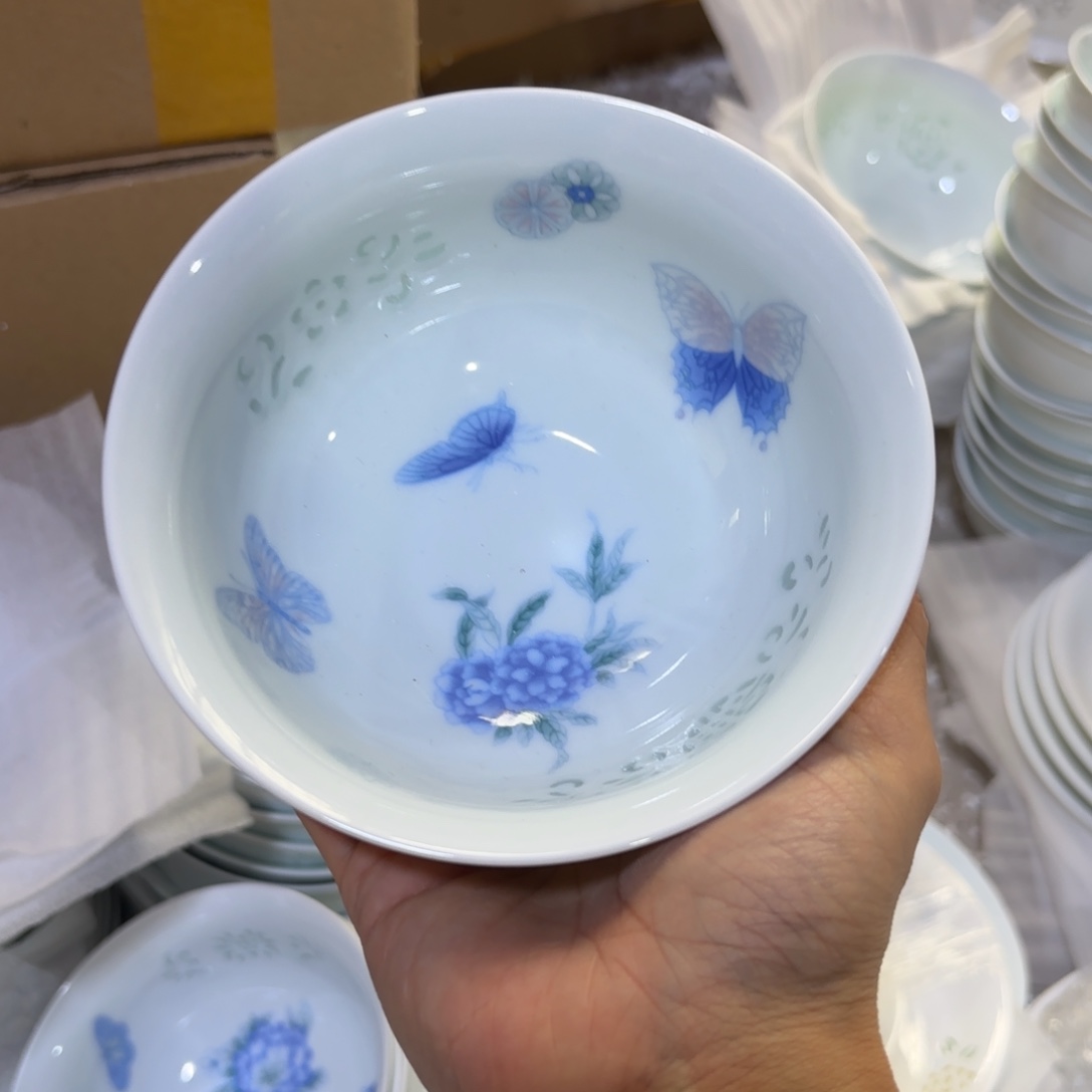 瓷碗景德镇陶瓷两只微瑕