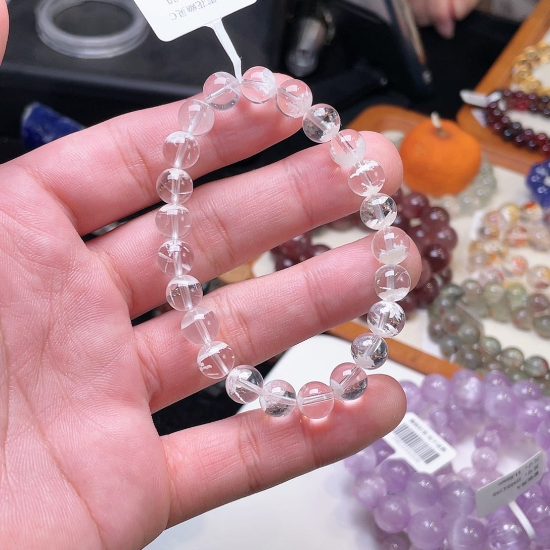 水晶手链未镶嵌半盆雪花幽灵8.3mm
