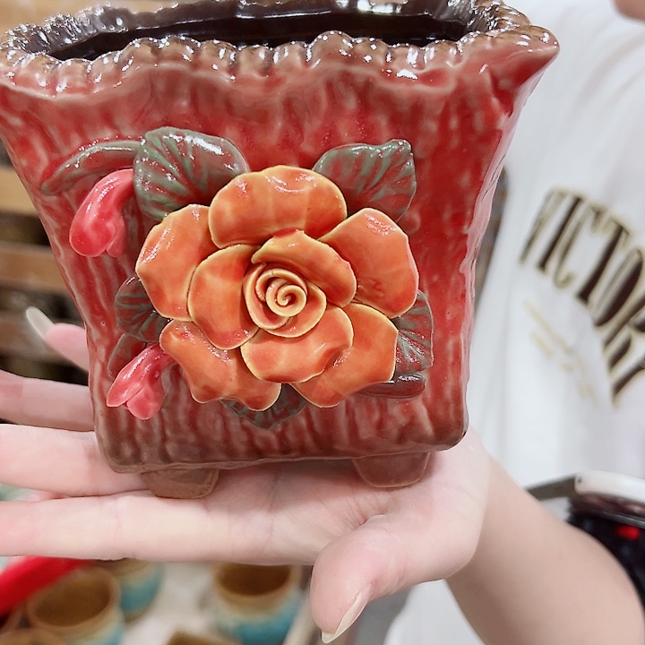 有孔.凑满10元发货多肉陶瓷花盆！
