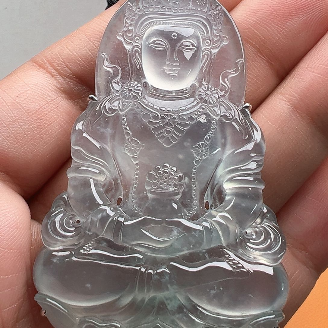 翡翠颈饰18K金镶嵌宝*高冰度母