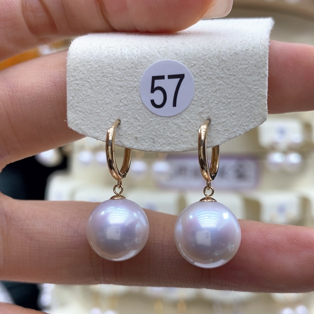 淡水珍珠耳饰18K金镶嵌