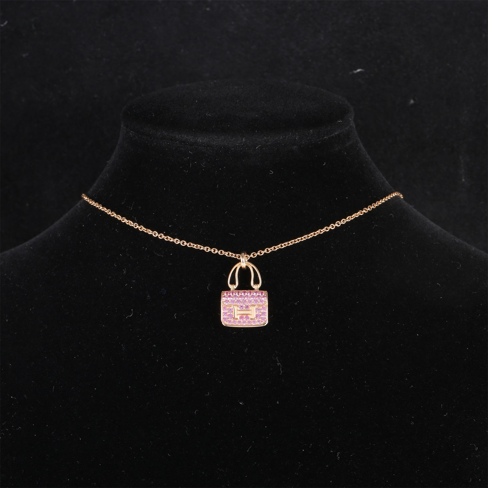 99新 Hermes/爱马仕 【黑黑】康康 项链 满钻 新扣 项链