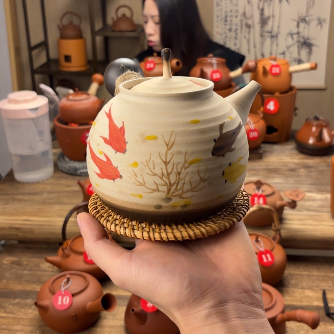 煮水煮茶甘甜 潮州砂铫壶 搭藤垫