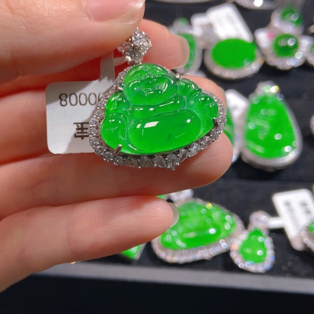 翡翠吊坠(不含链)银S925镶嵌