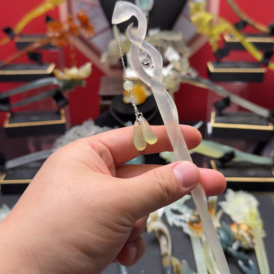 岫玉发饰未镶嵌明君玉簪贼拉好看