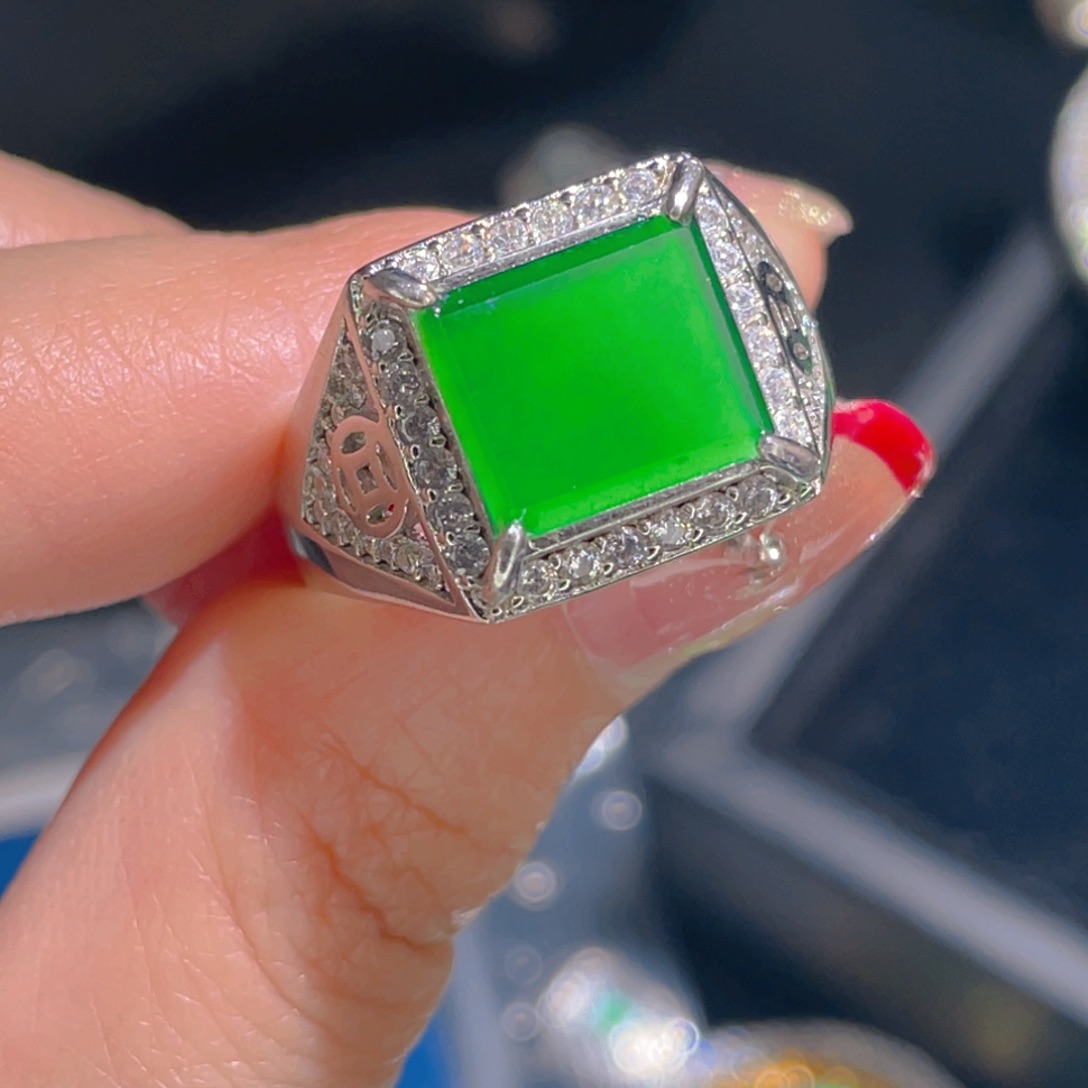 翡翠戒指银S925镶嵌家**主111111111111