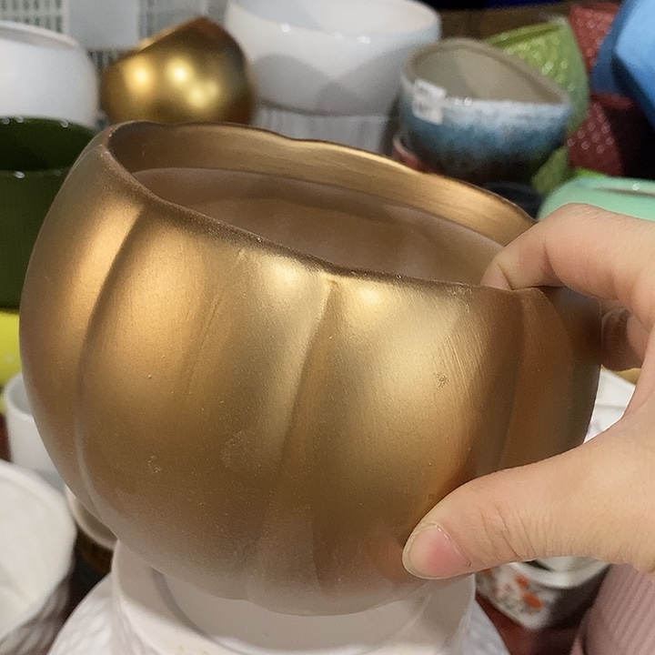 陶摆件陶盆有孔 瑕疵介意勿拍