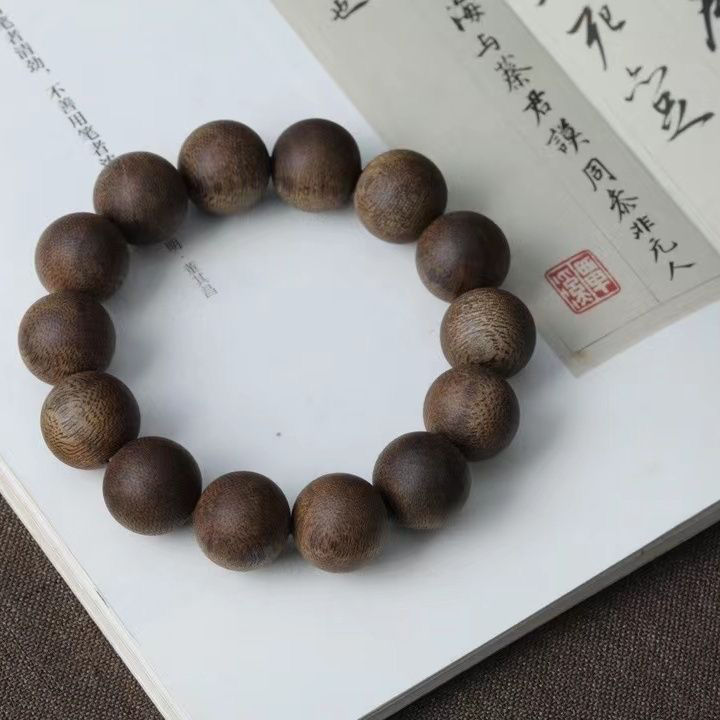 沉香18mm单圈正品高端绿奇楠沉香手串棋楠文玩珠