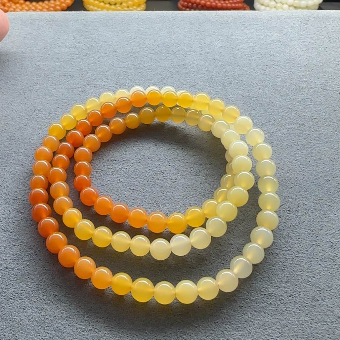 石英质玉（缅黄）手串未镶嵌