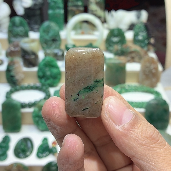 独山玉未镶嵌颈饰宝宝无事牌