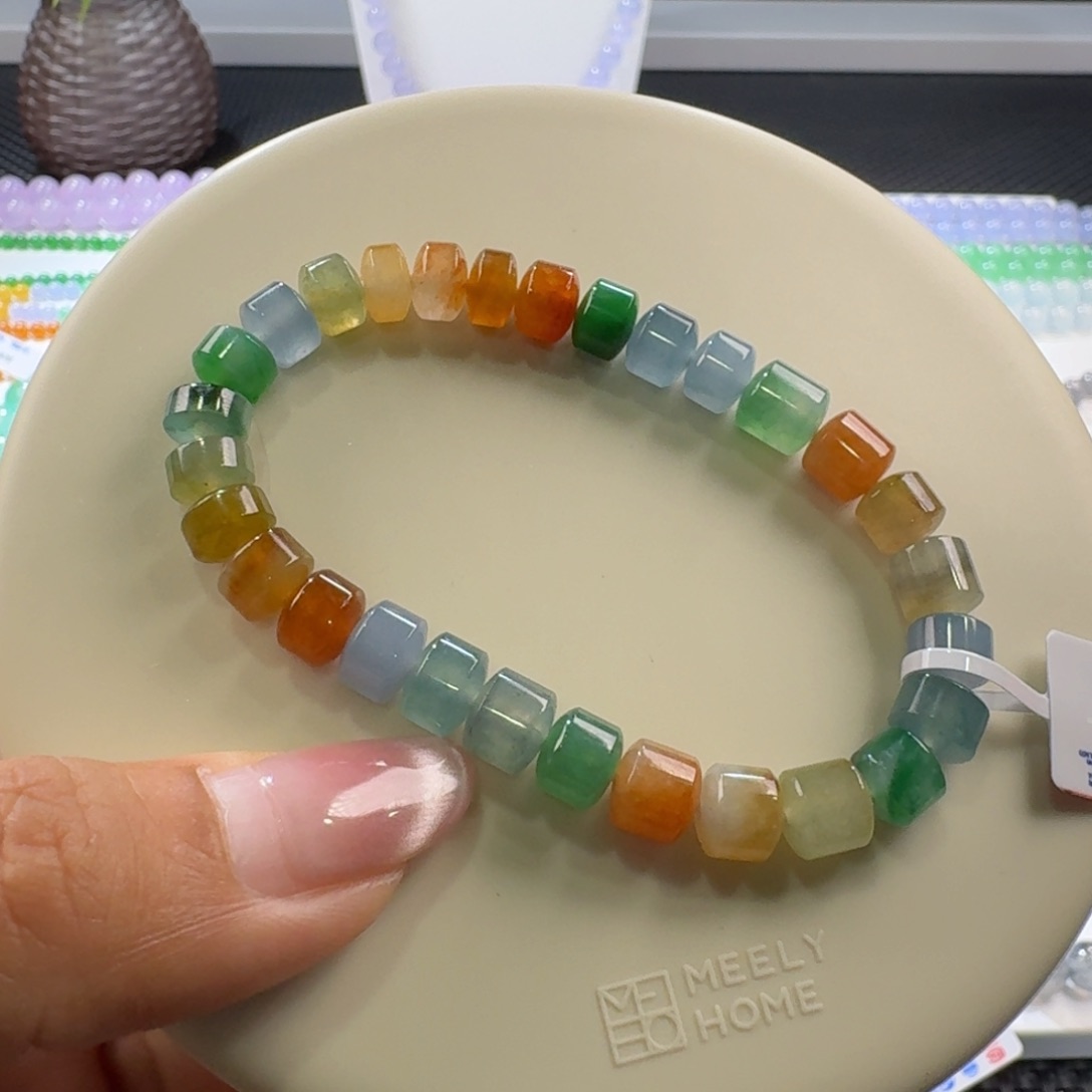 翡翠手链未镶嵌艳丽多姿冰浓彩上新力推！