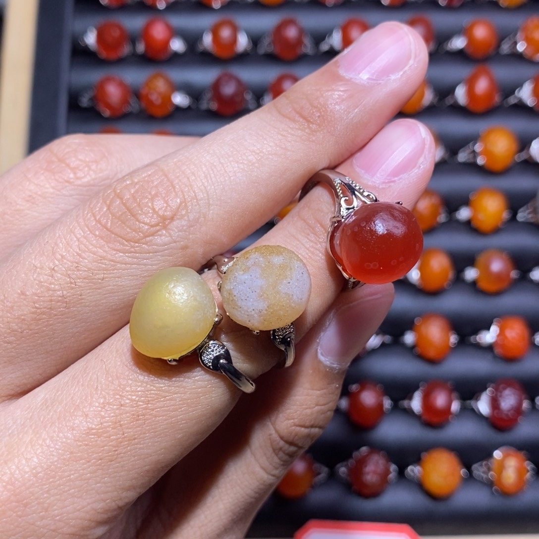 记***零玛瑙/玉髓合金戒指