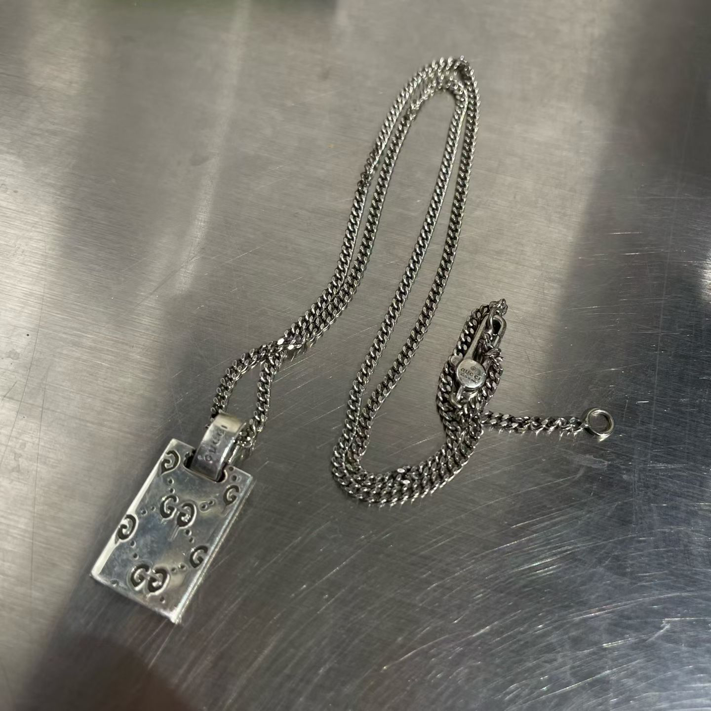 99新 GUCCI/古驰 gucci小精灵骷髅925银项链 99新