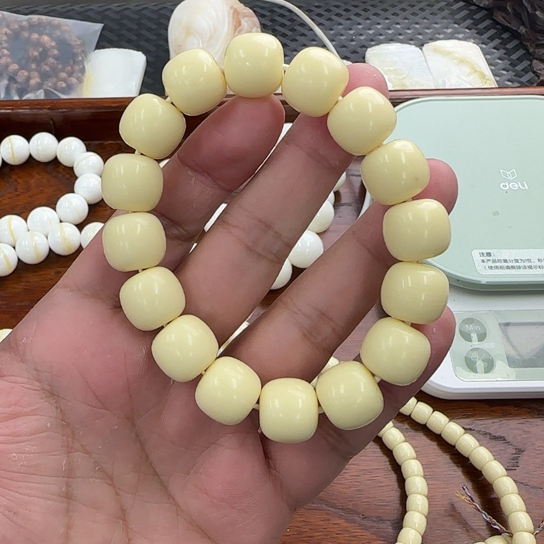 白玉菩提手串14老邢润