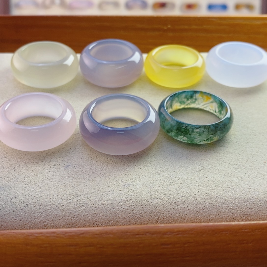 玛瑙/玉髓戒指未镶嵌爱****世