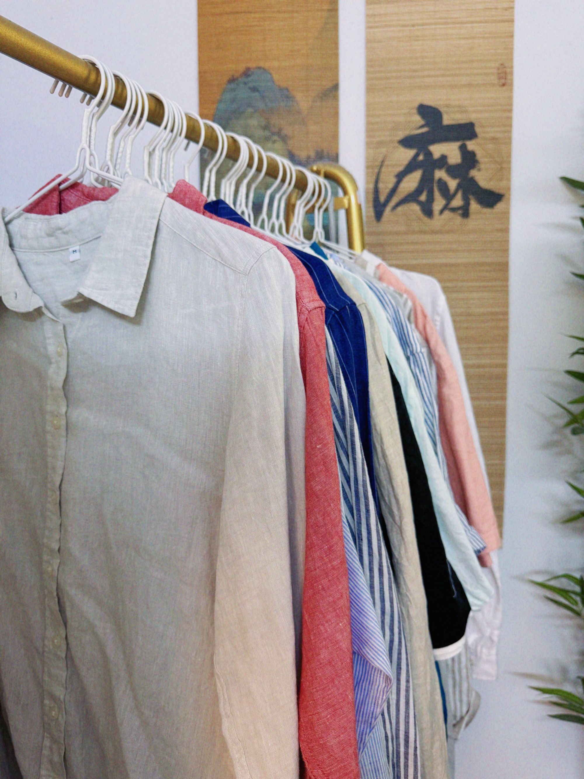 高品质天然纤维亚麻 苎麻女装慵懒上衣气质衬衫裤子连衣裙衬衣