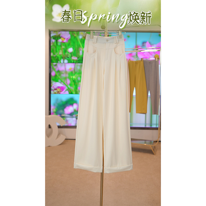 808-新春时尚高腰休闲裤薄款轻职风高级感气质显瘦女裤镰刀裤