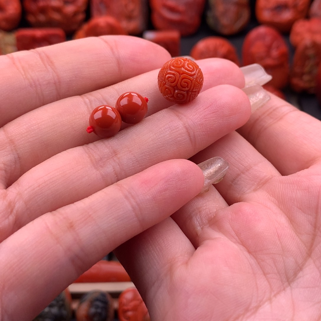 南红玛瑙南红川料配饰套装未镶嵌伊*