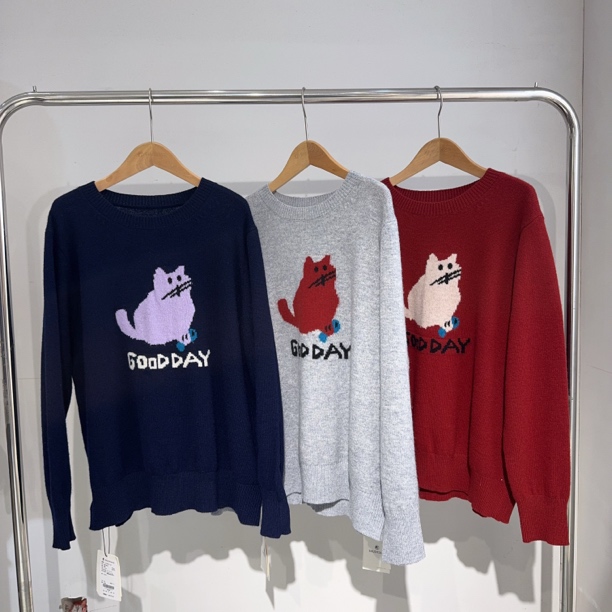 水淼2015冬圆领小猫减龄羊毛衫1718