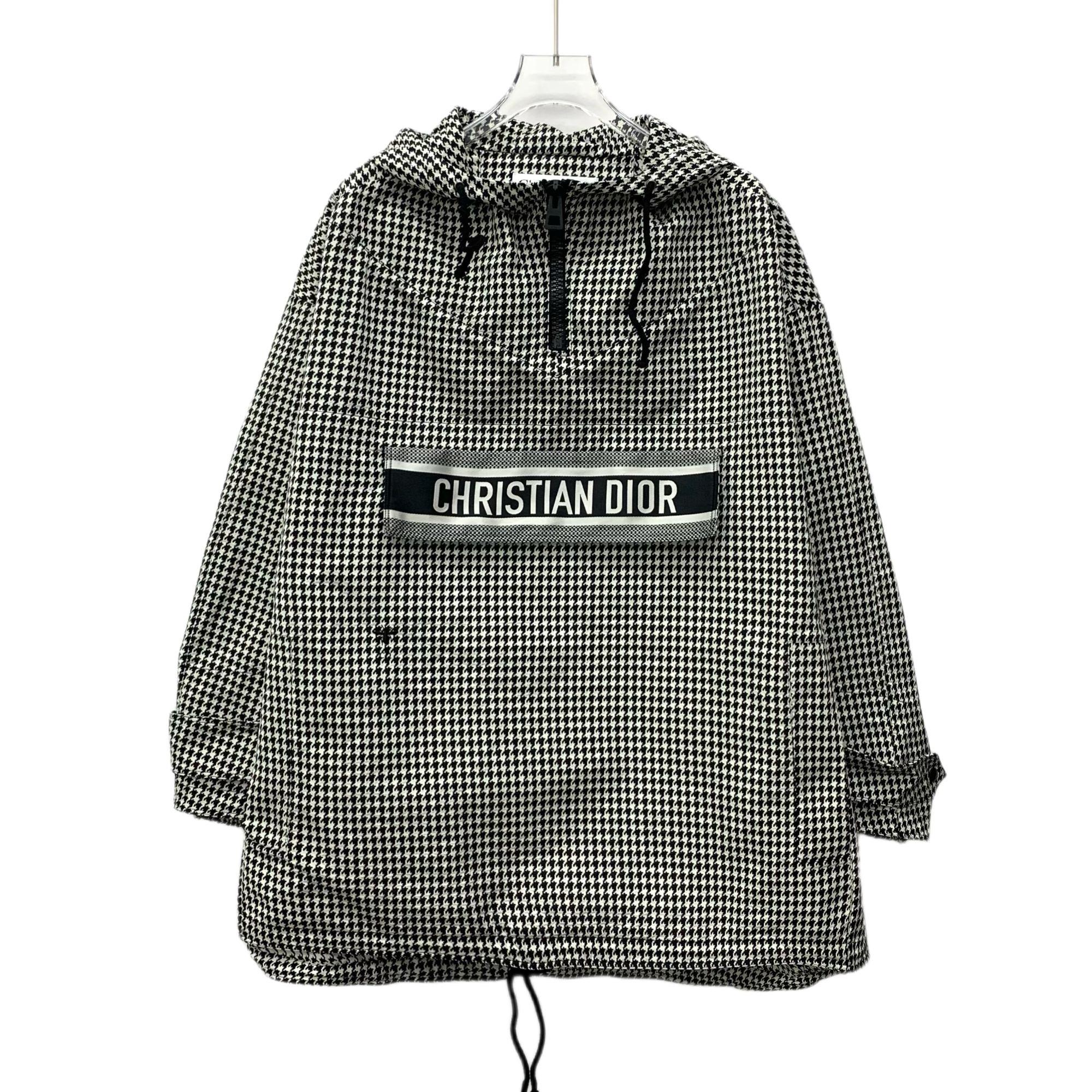 99新 DIOR/迪奥  EM0002  蜜蜂刺绣千鸟格连帽外套 XS码