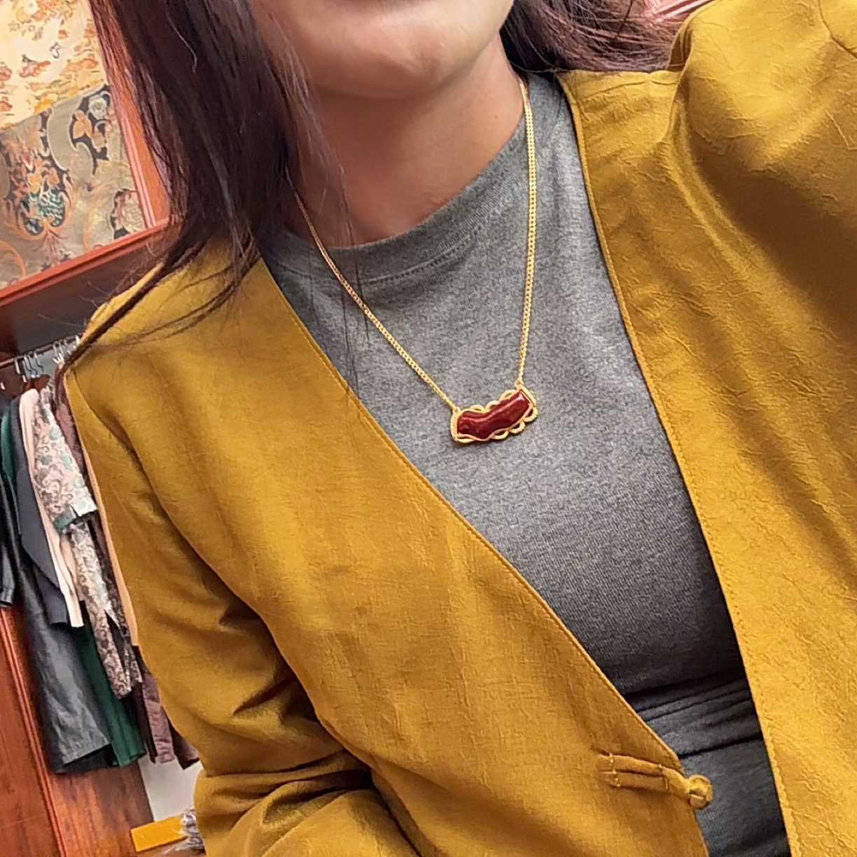 铁合金亚克力项链 岗娜姆精选民族风锁骨链